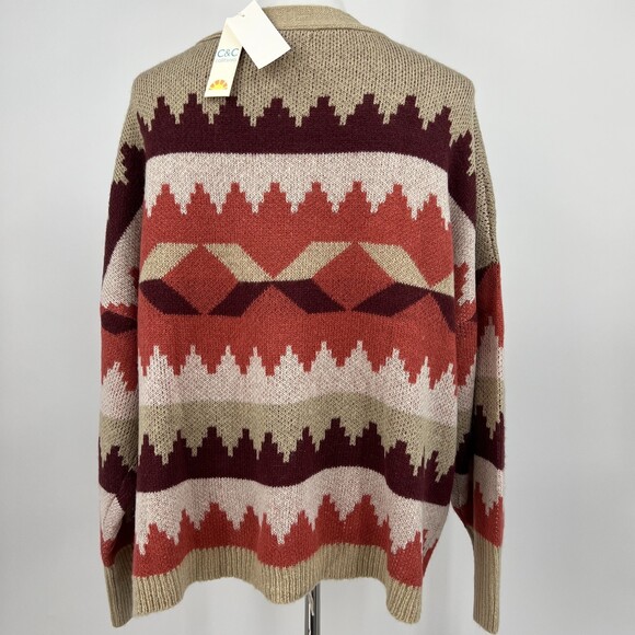 Women's Plus Size 2x Cardigan Sweater C&C California Aztec - Picture 8 of 12